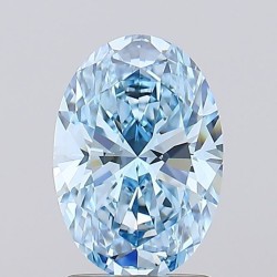 Diament laboratoryjny o barwie fantazyjnej szlif owalny, 1.51ct, VVS2, Fancy Vivid Blue, IGI LG739506288