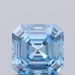 Diament laboratoryjny o barwie fantazyjnej Asscher, 1.01ct, VVS2, Fancy Vivid Blue, IGI LG732510089