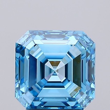 Diament laboratoryjny o barwie fantazyjnej Asscher, 2.11ct, VVS2, Fancy Vivid Blue, IGI LG696552692