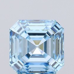 Diament laboratoryjny o barwie fantazyjnej Asscher, 1.64ct, VVS1, Fancy Intense Blue, IGI LG728571188
