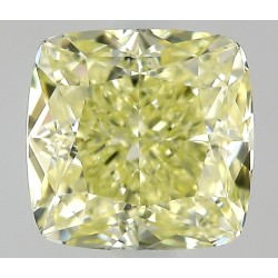Diament o barwie fantazyjnej szlif poduszkowy modyfikowany, 0.75ct, VVS2, Fancy Light Yellow, GIA 1538731643