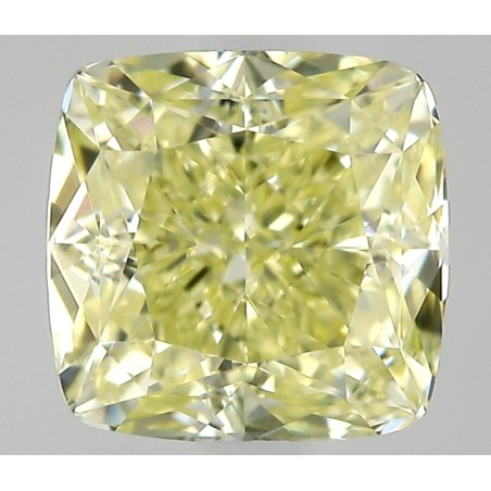 Diament o barwie fantazyjnej szlif poduszkowy modyfikowany, 0.75ct, VVS2, Fancy Light Yellow, GIA 1538731643