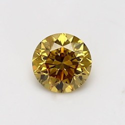Diament o barwie fantazyjnej szlif okrągły, 0.6ct, SI2, Fancy Deep Yellow, GIA 2235659187
