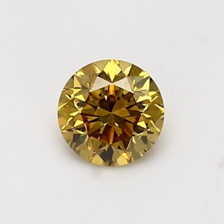 Diament o barwie fantazyjnej szlif okrągły, 0.6ct, SI2, Fancy Deep Yellow, GIA 2235659187