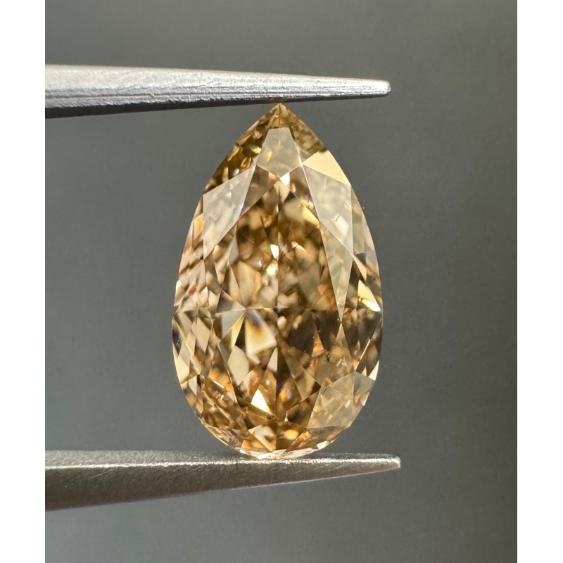 Diament o barwie fantazyjnej szlif gruszkowy, 1.21ct, VS2, Fancy Yellowish Brown, GIA 2235112504