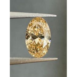 Diament o barwie fantazyjnej szlif owalny, 0.9ct, VS2, Fancy Brown Yellow, GIA 6224830380