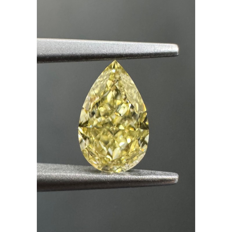 Diament o barwie fantazyjnej szlif gruszkowy, 0.63ct, VS2, Fancy Yellow, GIA 7526222775 Diament o barwie fantazyjnej szlif gruszkowy, 0.63ct, VS2, Fancy Yellow, GIA 7526222775
