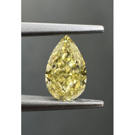 Diament o barwie fantazyjnej szlif gruszkowy, 0.63ct, VS2, Fancy Yellow, GIA 7526222775