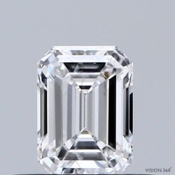 Diament szlif szmaragdowy, 0.4ct, SI2, E, GIA 7531601349