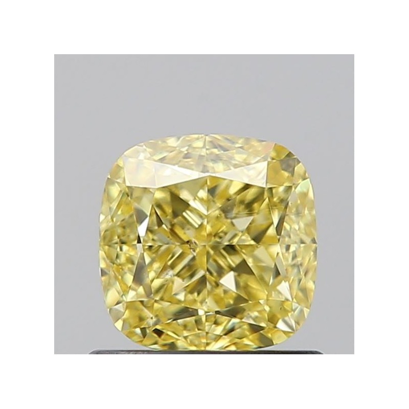 Diament o barwie fantazyjnej szlif poduszkowy modyfikowany, 0.9ct, SI1, Fancy Intense Yellow, GIA 6465826963