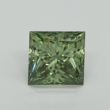 Diament laboratoryjny o barwie fantazyjnej szlif princess, 1.3ct, VVS2, Fancy Vivid Green, IGI LG640443183