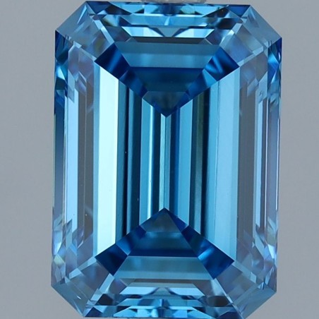Diament laboratoryjny o barwie fantazyjnej szlif szmaragdowy, 2.08ct, VVS2, Fancy Vivid Blue, IGI LG551297223