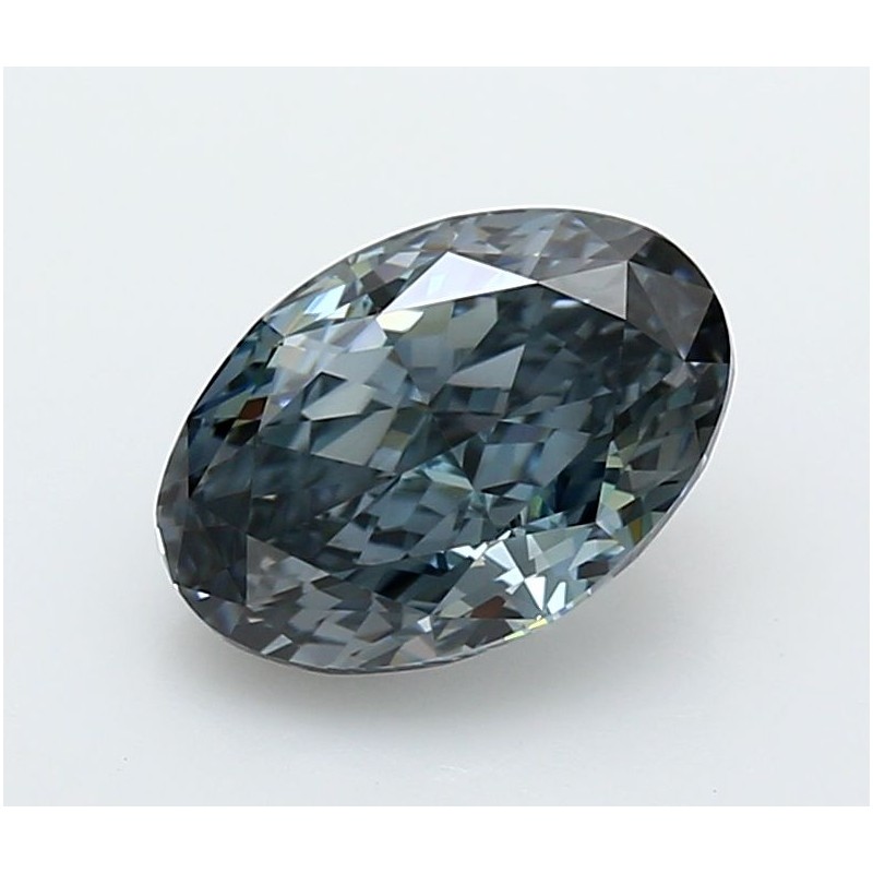 Diament laboratoryjny o barwie fantazyjnej szlif owalny, 2.25ct, VVS1, Fancy Vivid Gray, IGI LG741532744