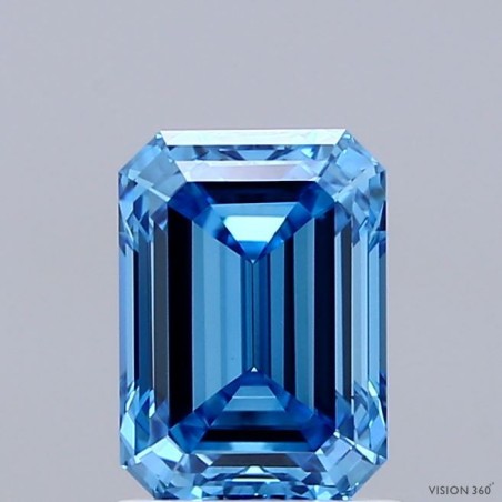 Diament laboratoryjny o barwie fantazyjnej szlif szmaragdowy, 1.53ct, VVS2, Fancy Vivid Blue, IGI LG739526247