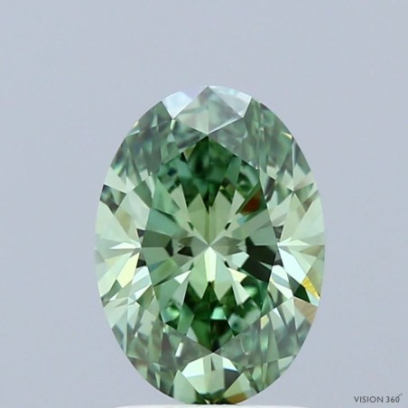Diament laboratoryjny o barwie fantazyjnej szlif owalny, 1.5ct, VVS2, Fancy Vivid Green, IGI LG741529903