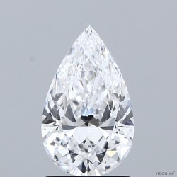 Diament szlif gruszkowy, 1.53ct, VVS1, D, GIA 7532275623