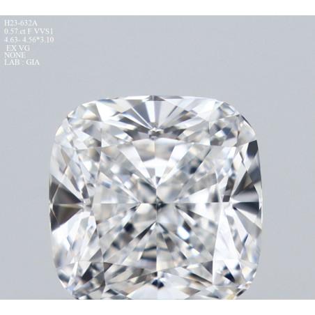 Diament szlif poduszkowy brylantowy, 0.57ct, VVS1, F, GIA 3495328696