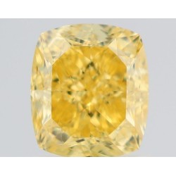 Diament o barwie fantazyjnej szlif poduszkowy brylantowy, 1.51ct, VS1, Fancy Vivid Yellow, GIA 6501129279