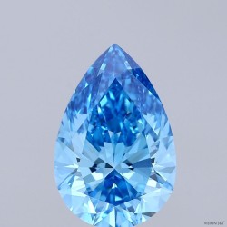 Diament laboratoryjny o barwie fantazyjnej szlif gruszkowy, 3ct, VVS2, Fancy Vivid Blue, IGI LG713574943