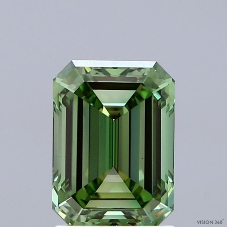 Diament laboratoryjny o barwie fantazyjnej szlif szmaragdowy, 2.05ct, VVS2, Fancy Vivid Green, IGI LG737559734