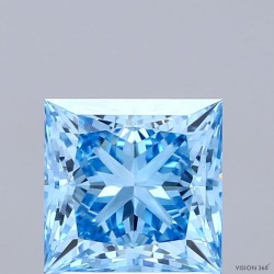Diament laboratoryjny o barwie fantazyjnej szlif princess, 2.05ct, VVS2, Fancy Vivid Blue, IGI LG737559720