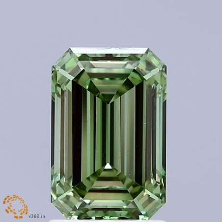 Diament laboratoryjny o barwie fantazyjnej szlif szmaragdowy, 2.02ct, VVS2, Fancy Vivid Green, IGI LG737559735