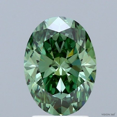 Diament laboratoryjny o barwie fantazyjnej szlif owalny, 2ct, VVS2, Fancy Vivid Green, IGI LG735538162
