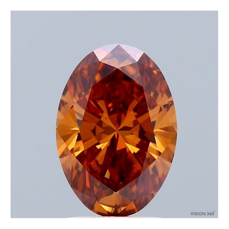 Diament laboratoryjny o barwie fantazyjnej szlif owalny, 1.61ct, VVS2, Fancy Vivid Orange, IGI LG741529925