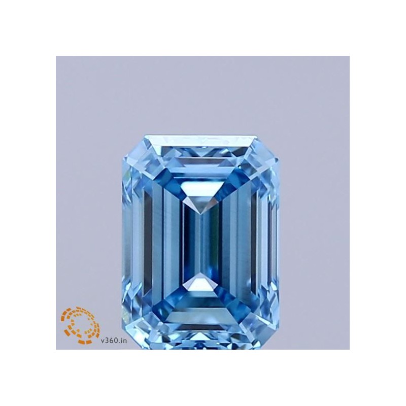 Diament laboratoryjny o barwie fantazyjnej szlif szmaragdowy, 1.23ct, VVS2, Fancy Vivid Blue, IGI LG741514105