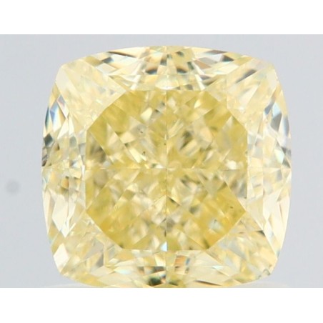 Diament o barwie fantazyjnej szlif poduszkowy brylantowy, 1.3ct, VS2, Fancy Light Yellow, GIA 1232735831