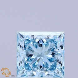 Diament laboratoryjny o barwie fantazyjnej szlif princess, 1.51ct, VVS2, Fancy Vivid Blue, IGI LG737596288