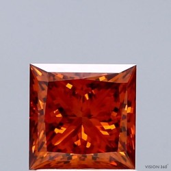 Diament laboratoryjny o barwie fantazyjnej szlif princess, 1.43ct, VVS2, Fancy Vivid Orange, IGI LG741529894