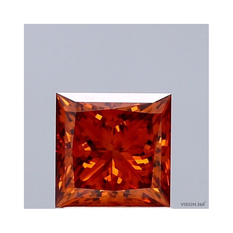Diament laboratoryjny o barwie fantazyjnej szlif princess, 1.43ct, VVS2, Fancy Vivid Orange, IGI LG741529894