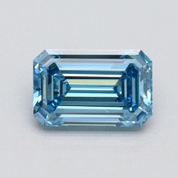 Diament laboratoryjny o barwie fantazyjnej szlif szmaragdowy, 1.02ct, VVS2, Fancy Vivid Blue, IGI LG605333241
