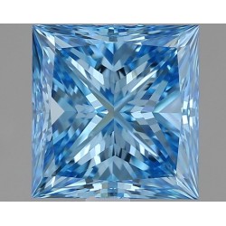 Diament laboratoryjny o barwie fantazyjnej szlif princess, 1.5ct, VVS2, Fancy Vivid Blue, IGI LG611367136