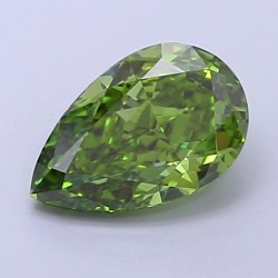 Diament laboratoryjny o barwie fantazyjnej szlif gruszkowy, 1.28ct, VVS2, Fancy Vivid Green, IGI LG707503763