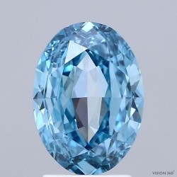 Diament laboratoryjny o barwie fantazyjnej szlif owalny, 1.62ct, VVS2, Fancy Vivid Blue, IGI LG719571388