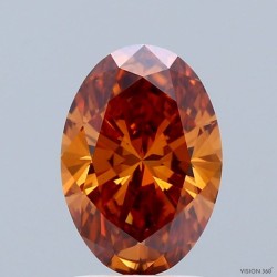 Diament laboratoryjny o barwie fantazyjnej szlif owalny, 1.61ct, VVS2, Fancy Vivid Orange, IGI LG741529925