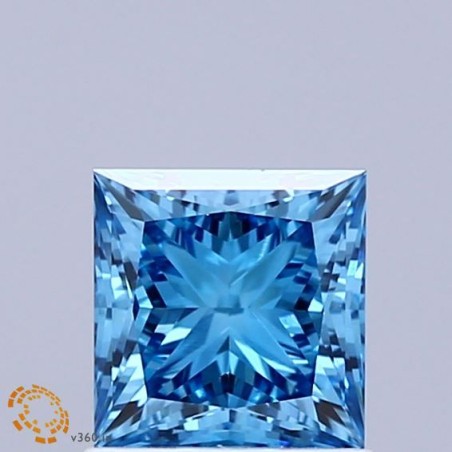 Diament laboratoryjny o barwie fantazyjnej szlif princess, 1.16ct, VVS2, Fancy Vivid Blue, IGI LG737565629