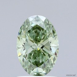 Diament laboratoryjny o barwie fantazyjnej szlif owalny, 1.08ct, VVS2, Fancy Vivid Green, IGI LG741529880