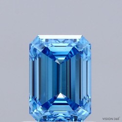 Diament laboratoryjny o barwie fantazyjnej szlif szmaragdowy, 1.03ct, VVS2, Fancy Vivid Blue, IGI LG739511779