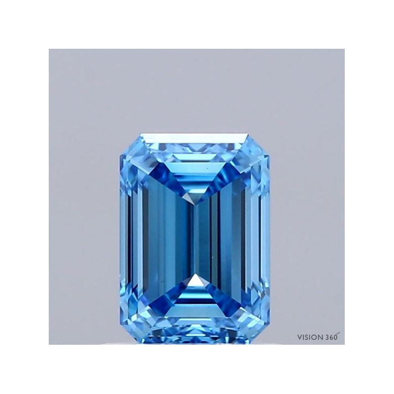 Diament laboratoryjny o barwie fantazyjnej szlif szmaragdowy, 1.03ct, VVS2, Fancy Vivid Blue, IGI LG739511779