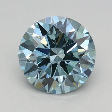 Diament laboratoryjny o barwie fantazyjnej szlif okrągły, 0.7ct, VVS2, Fancy Vivid Greenish Blue, IGI LG689529564