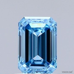 Diament laboratoryjny o barwie fantazyjnej szlif szmaragdowy, 1.01ct, VVS2, Fancy Vivid Blue, IGI LG741529853