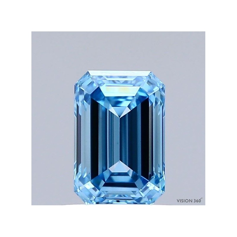 Diament laboratoryjny o barwie fantazyjnej szlif szmaragdowy, 1.01ct, VVS2, Fancy Vivid Blue, IGI LG741529853