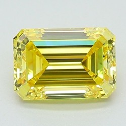 Diament laboratoryjny o barwie fantazyjnej szlif szmaragdowy, 1.29ct, VVS2, Fancy Vivid Yellow, IGI LG657439092