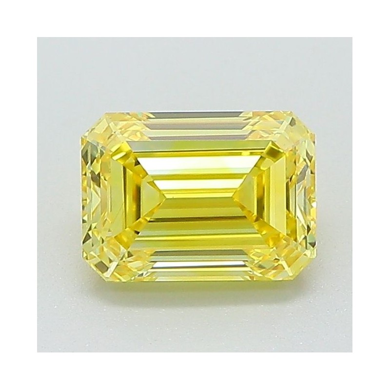 Diament laboratoryjny o barwie fantazyjnej szlif szmaragdowy, 1.27ct, VVS2, Fancy Vivid Yellow, IGI LG657439075