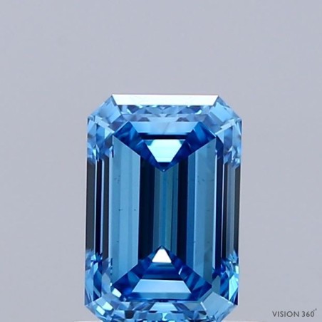 Diament laboratoryjny o barwie fantazyjnej szlif szmaragdowy, 1.01ct, VVS2, Fancy Vivid Blue, IGI LG739526180