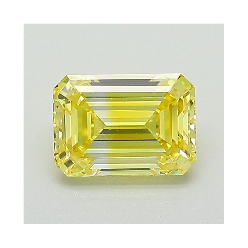 Diament laboratoryjny o barwie fantazyjnej szlif szmaragdowy, 1.11ct, VVS2, Fancy Vivid Yellow, IGI LG657439155