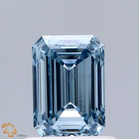 Diament laboratoryjny o barwie fantazyjnej szlif szmaragdowy, 0.91ct, VVS2, Fancy Intense Blue, IGI LG677539382
